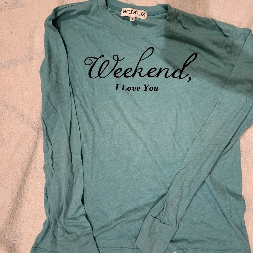 Wildfox S blue long sleeve